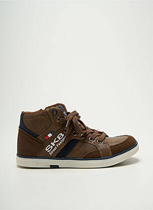 Baskets bout rond bout rond marron SK8 garcon