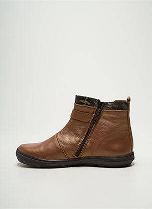 Bottines/boots tissage satiné bout rond marron BOPY fille