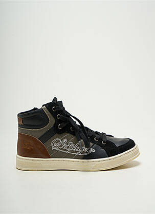 Baskets tissage satiné bout rond noir SK8 garcon