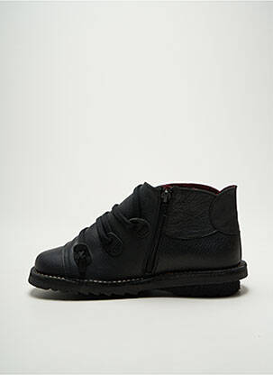Bottines/boots tissage satiné talon plat jusqu'à 3cm noir ALCE SHOES femme