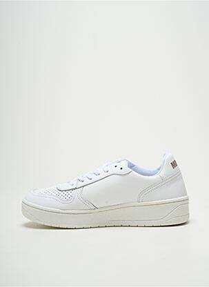 Baskets tissage satiné bout rond blanc MOVING unisexe