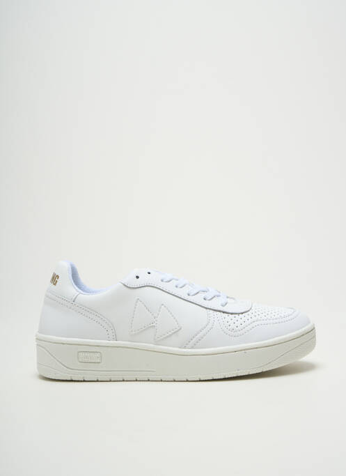 Baskets tissage satiné bout rond blanc MOVING unisexe