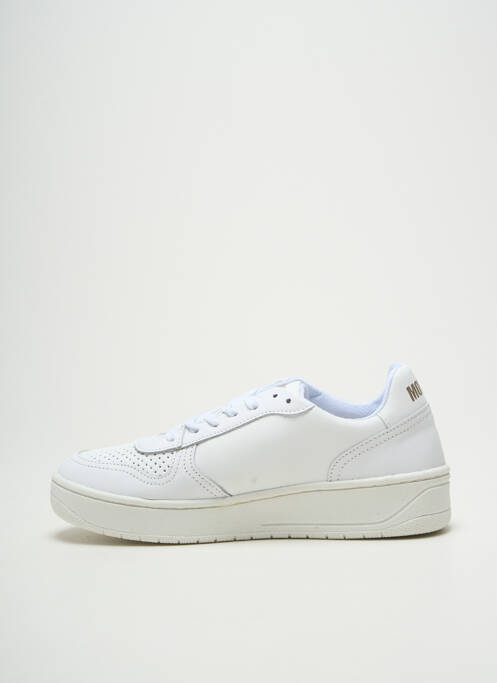 Baskets tissage satiné bout rond blanc MOVING unisexe