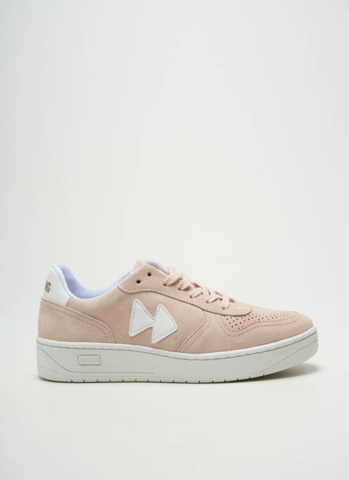 Baskets nubuck talon plat jusqu'à 3cm rose MOVING femme