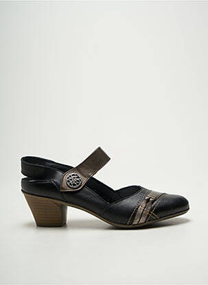 Sandales/nu pieds matière lisse talon de 4 à 6cm noir RIEKER femme