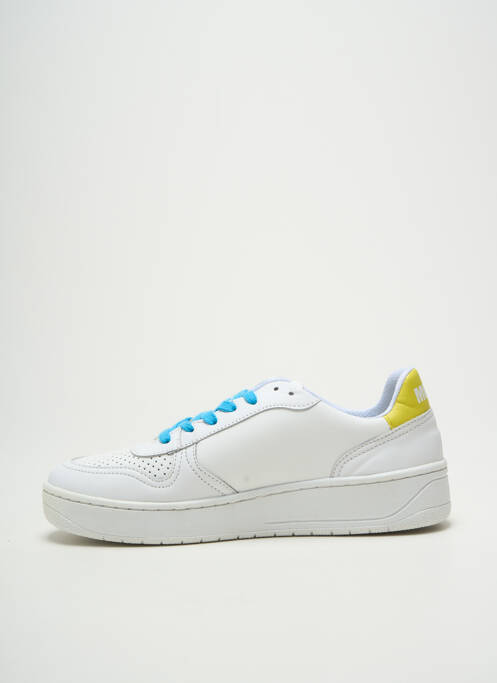 Baskets tissage satiné bout rond blanc MOVING unisexe