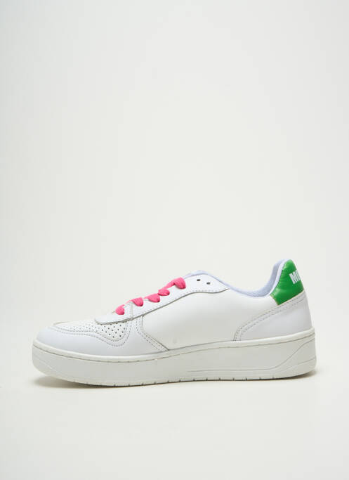 Baskets matière lisse talon de 4 à 6cm blanc MOVING femme