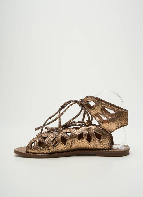Sandales/nu pieds chiquet talon plat jusqu'à 3cm marron LPB femme