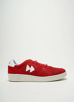 Baskets tissage satiné bout rond rouge MOVING unisexe
