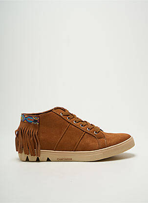 Baskets bout rond talon plat jusqu'à 3cm marron CHATTAWAK femme