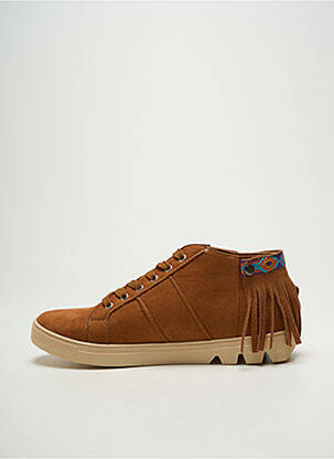Baskets bout rond talon plat jusqu'à 3cm marron CHATTAWAK femme