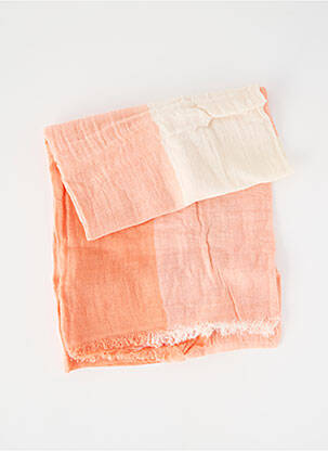 Foulard finition franges orange CAROLL femme