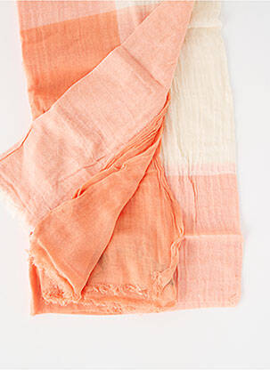 Foulard finition franges orange CAROLL femme