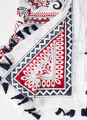 Foulard imprimé fantaisie blanc CAROLL femme