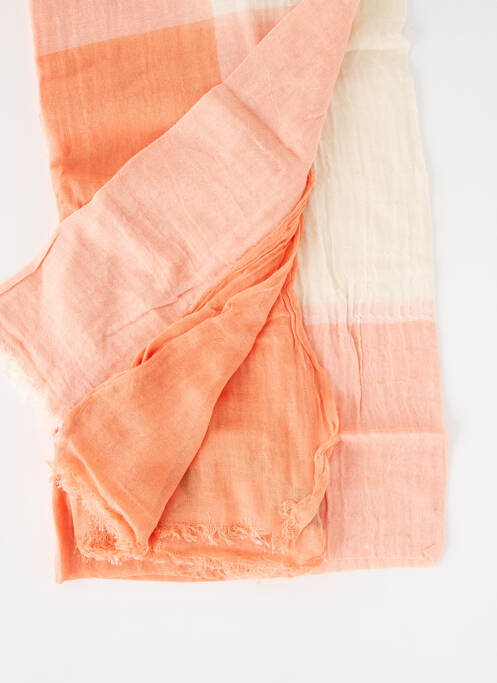 Foulard finition franges orange CAROLL femme