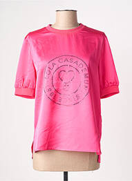 Top coupe fluide manches courtes rose LOLA CASADEMUNT femme