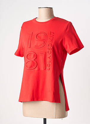 T-shirt stretch manches courtes rouge LOLA CASADEMUNT femme