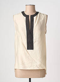 Top coupe fluide sans manche beige LOLA CASADEMUNT femme