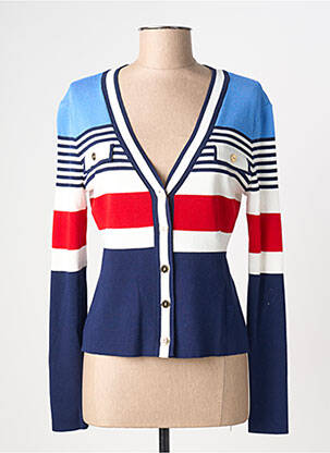 Gilet manches longues stretch bleu LOLA CASADEMUNT femme