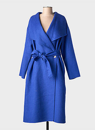 Manteau long coupe cintrée sans capuche bleu LOLA CASADEMUNT femme