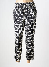 Pantalon 7/8 tissage popeline taille normale noir LOLA CASADEMUNT femme