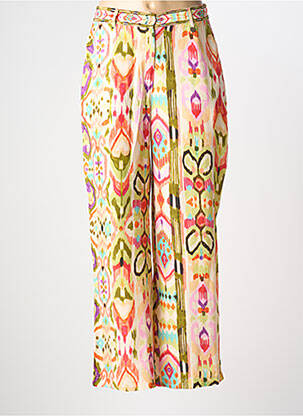 Pantalon 7/8 taille haute taille haute jaune LOLA CASADEMUNT femme