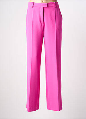 Pantalon large tissage crêpe taille haute rose LOLA CASADEMUNT femme