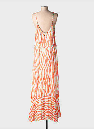 Robe longue coupe fluide fines bretelles orange LOLA CASADEMUNT femme
