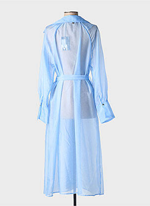 Trench fermeture ceinture à nouer à la taille sans capuche bleu LOLA CASADEMUNT femme