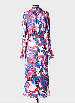 Robe longue tissage popeline manches longues rose LOLA CASADEMUNT femme