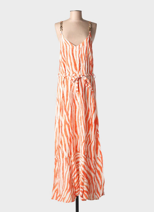 Robe longue coupe fluide fines bretelles orange LOLA CASADEMUNT femme