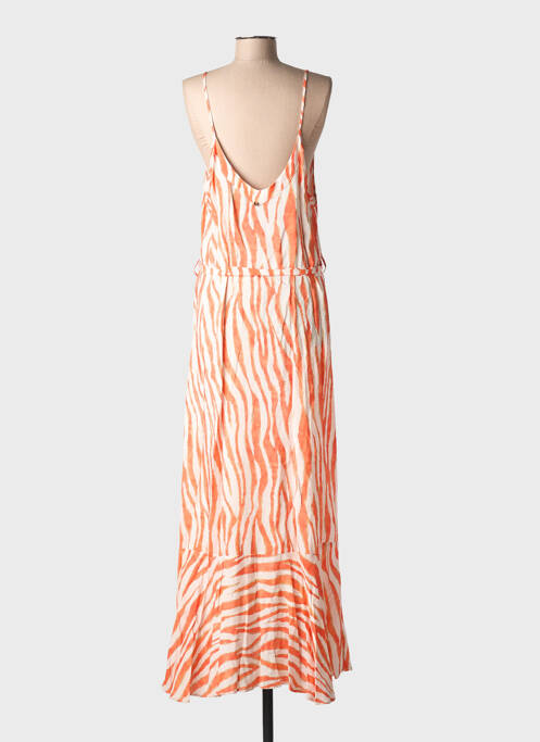 Robe longue coupe fluide fines bretelles orange LOLA CASADEMUNT femme