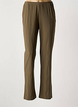 Pantalon droit stretch taille normale vert IMPULSION femme