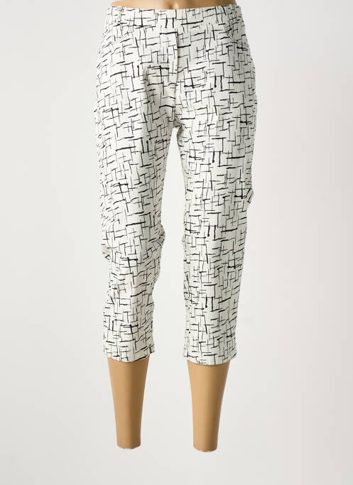 Pantacourt stretch taille normale blanc IMPULSION femme