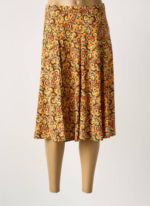Jupe mi-longue taille normale jaune ATLANTA femme