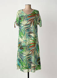 Robe mi-longue imprimé fantaisie manches courtes vert MCM femme