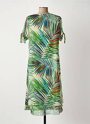 Robe mi-longue imprimé fantaisie manches courtes vert MCM femme