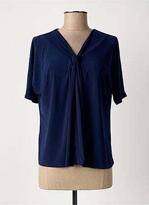 T-shirt col v manches courtes bleu ATLANTA femme