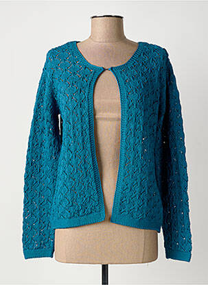 Gilet manches longues coupe cintrée bleu OMC femme