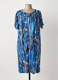 Robe mi-longue imprimé fantaisie manches courtes bleu MCM femme