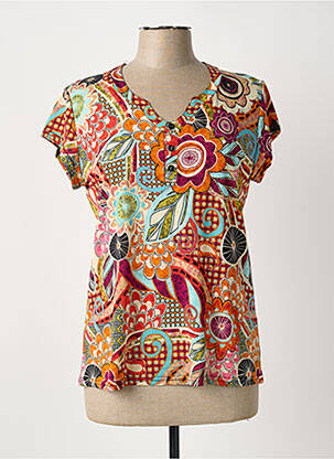 T-shirt imprimé fantaisie manches courtes orange ATLANTA femme