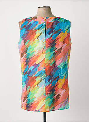 Top imprimé fantaisie sans manche orange IMPULSION femme