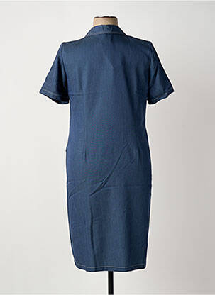 Robe mi-longue manches courtes manches courtes bleu OMC femme