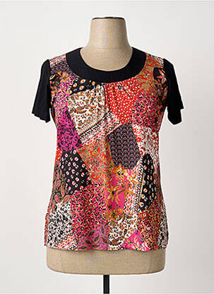 T-shirt imprimé fantaisie manches courtes noir OMC femme