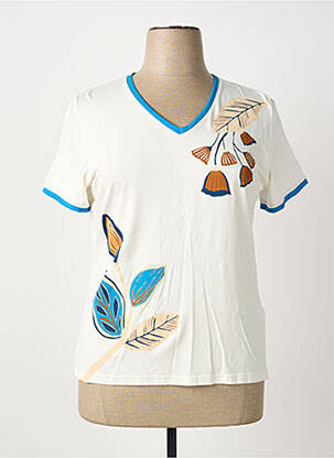 T-shirt sérigraphie floquée manches courtes blanc IMPULSION femme