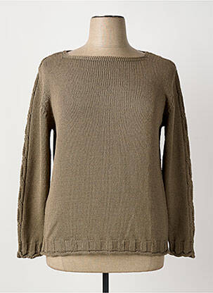 Pull coupe cintrée manches longues marron OMC femme