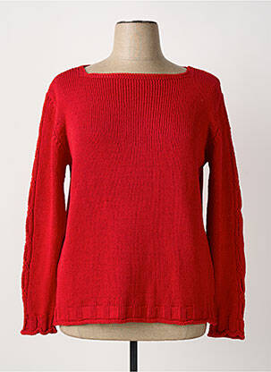 Pull coupe cintrée manches longues rouge OMC femme