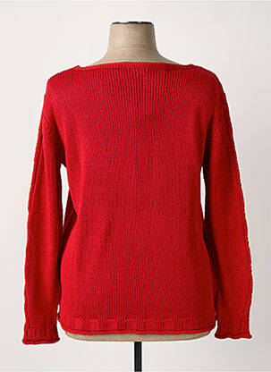 Pull coupe cintrée manches longues rouge OMC femme