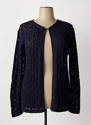 Gilet manches longues col rond bleu OMC femme