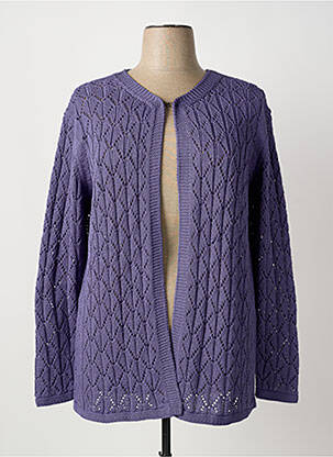 Gilet manches longues col rond violet OMC femme